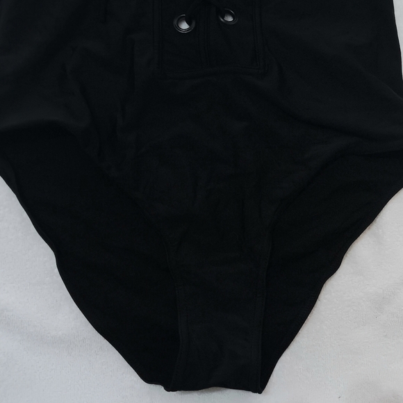 Perfect Sculpt Black Lace Up One Piece Swimsuit XL 1X - Picture 7 of 12